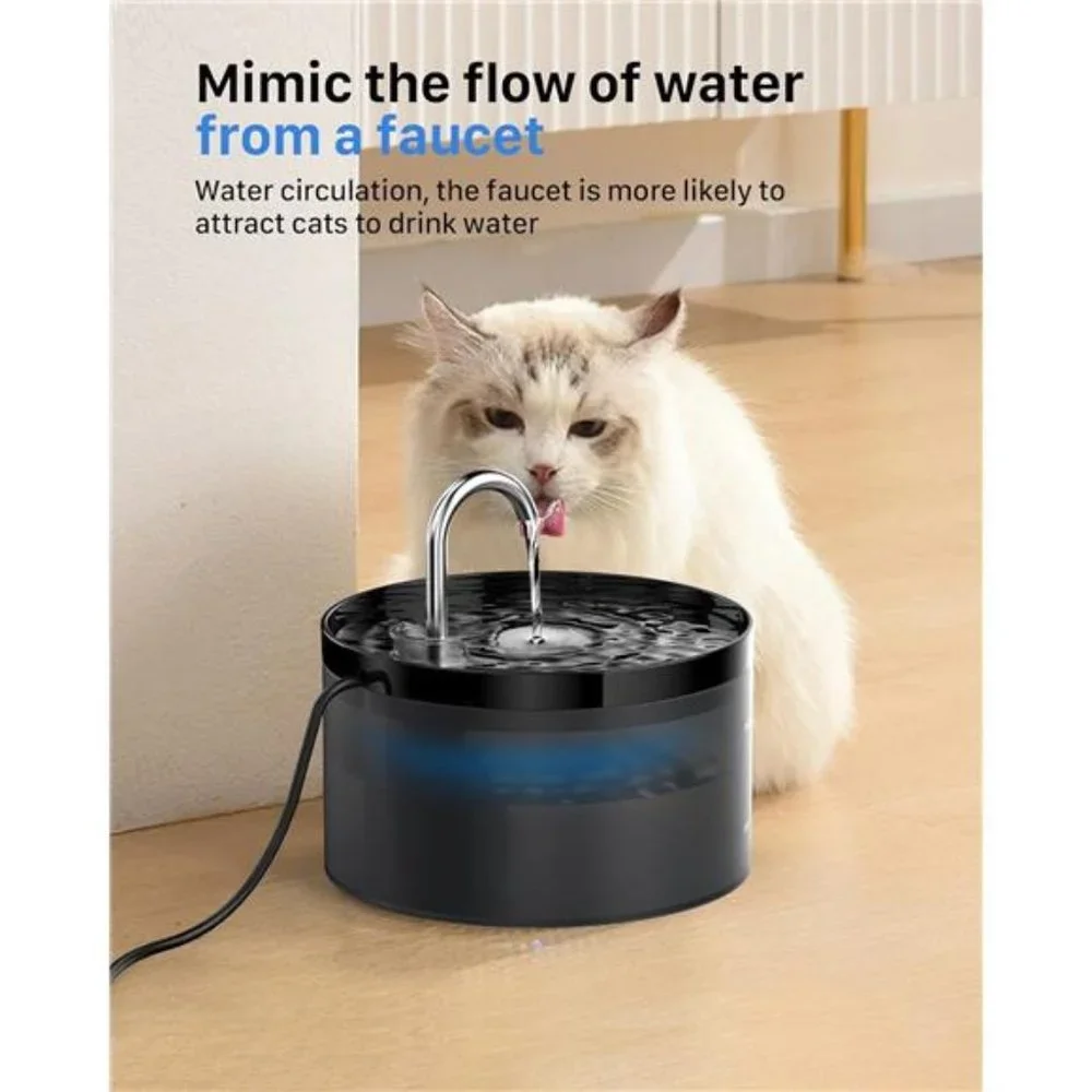 Cat Water Fountain,67oz/2L Cat Fountain, Super Silent Pet Water Fountain